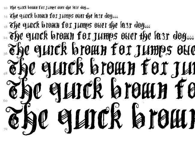(BichOGothic) font waterfall